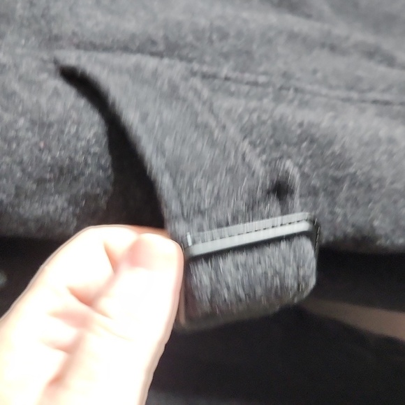 Gallery Peacoat Womens Size XL Wool Blend Dark Gray Charcoal Faux Fur Collar - Picture 4 of 10